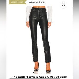 MOTHER Dazzler Skimp faux leather pants in Wax On Wax Off